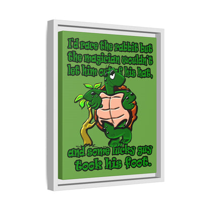 turtle race - framed canvas art (green)