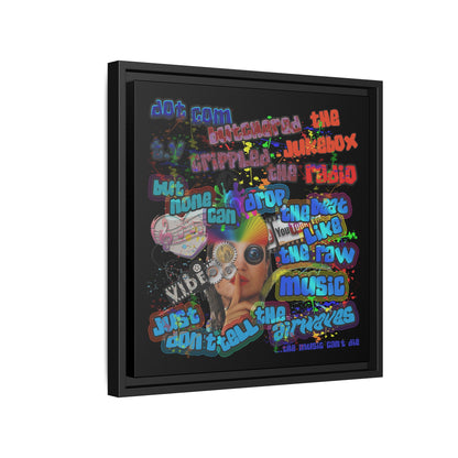 drop the beat - framed canvas art (black)