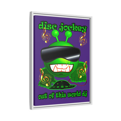 disc jockey - framed canvas art (purple)