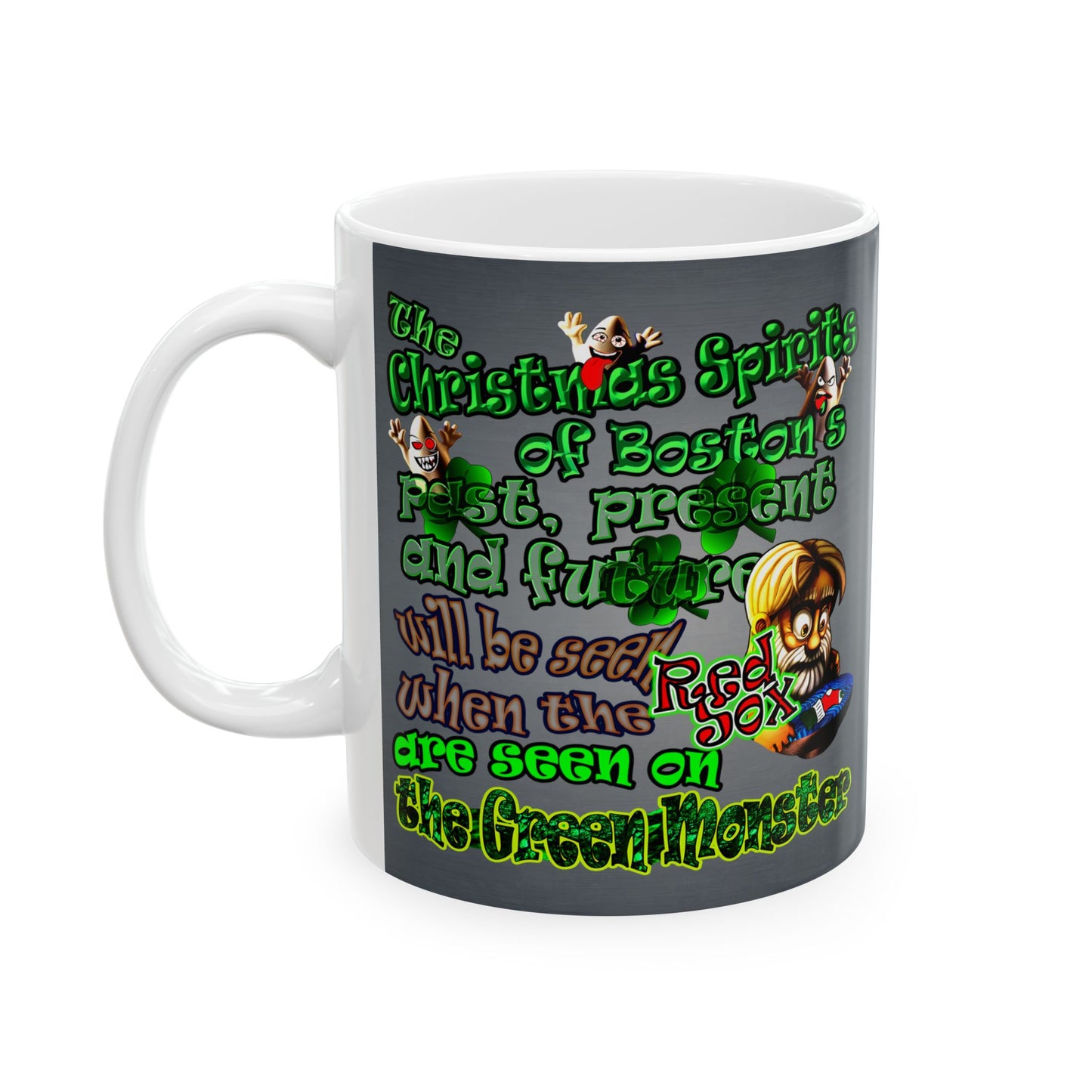 christmas spirits of boston - White Mug (grey-light grey)