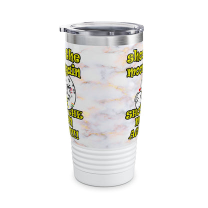 shoot the moon again - Ringneck Tumbler, 20oz (white marble)