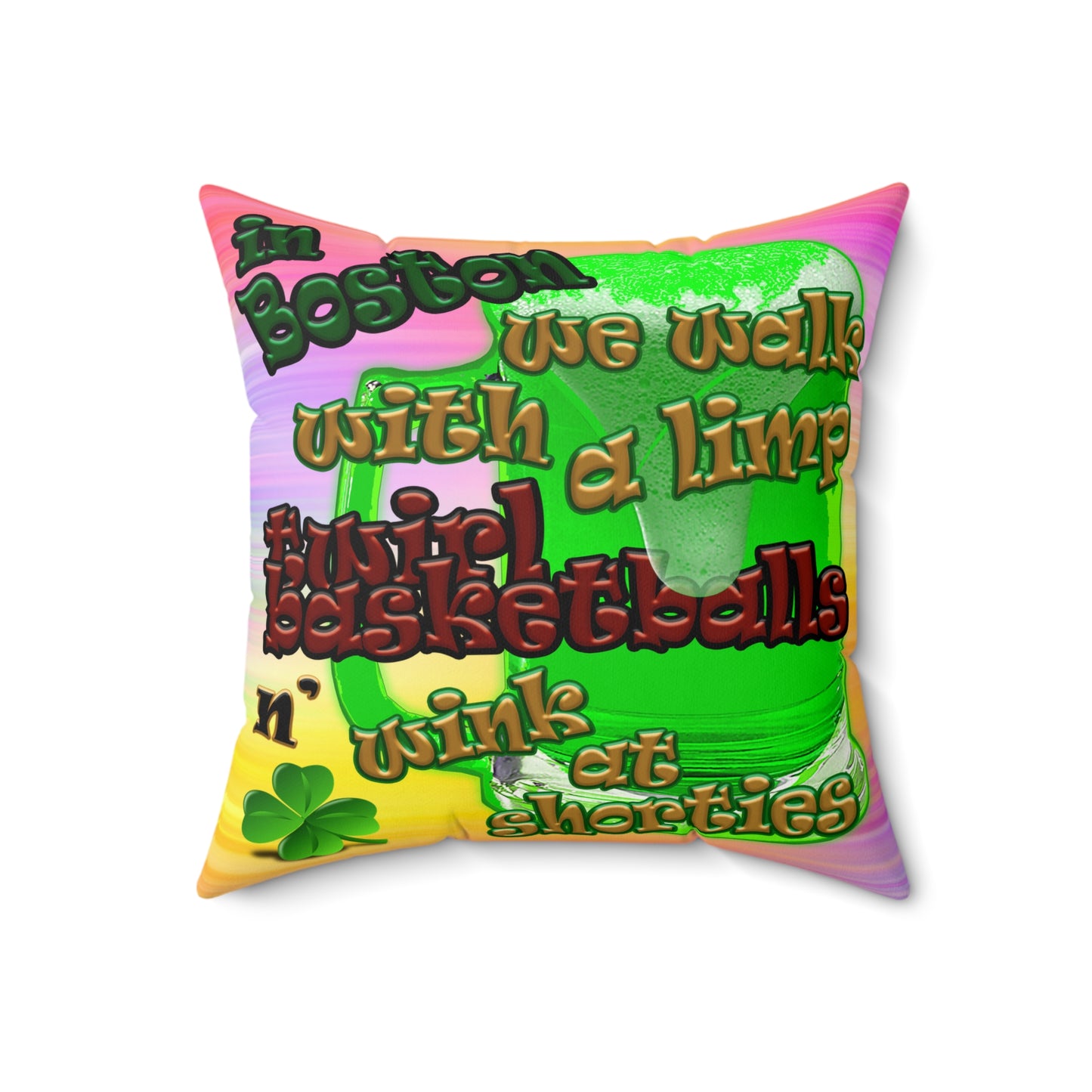 celtics logo - Faux Suede Square Pillow - (color blur)