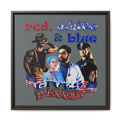 rw&b lives matter - framed canvas art (dark grey)