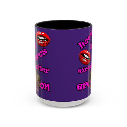 hoes b4 bros - Accent Mug (purple)