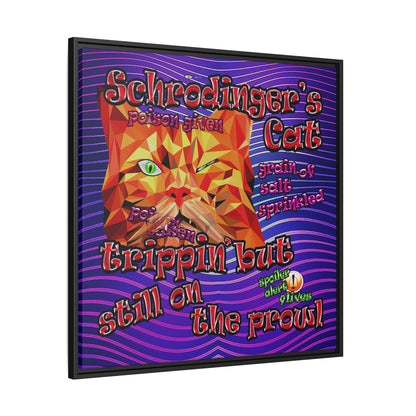 schrodinger's cat - framed canvas art (purple wave)