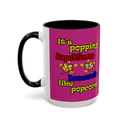 popping like popcorn - Accent Mug (pink)