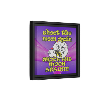 shoot the moon again - framed canvas art (purple-pink wave)