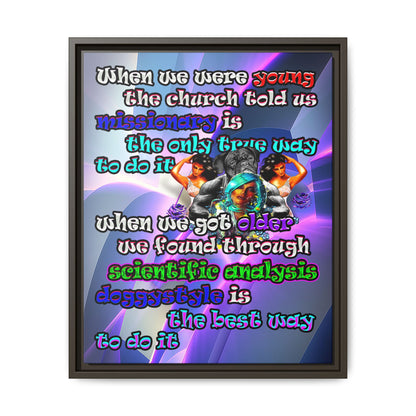 doggystyle - framed canvas art (grey-pink wave)