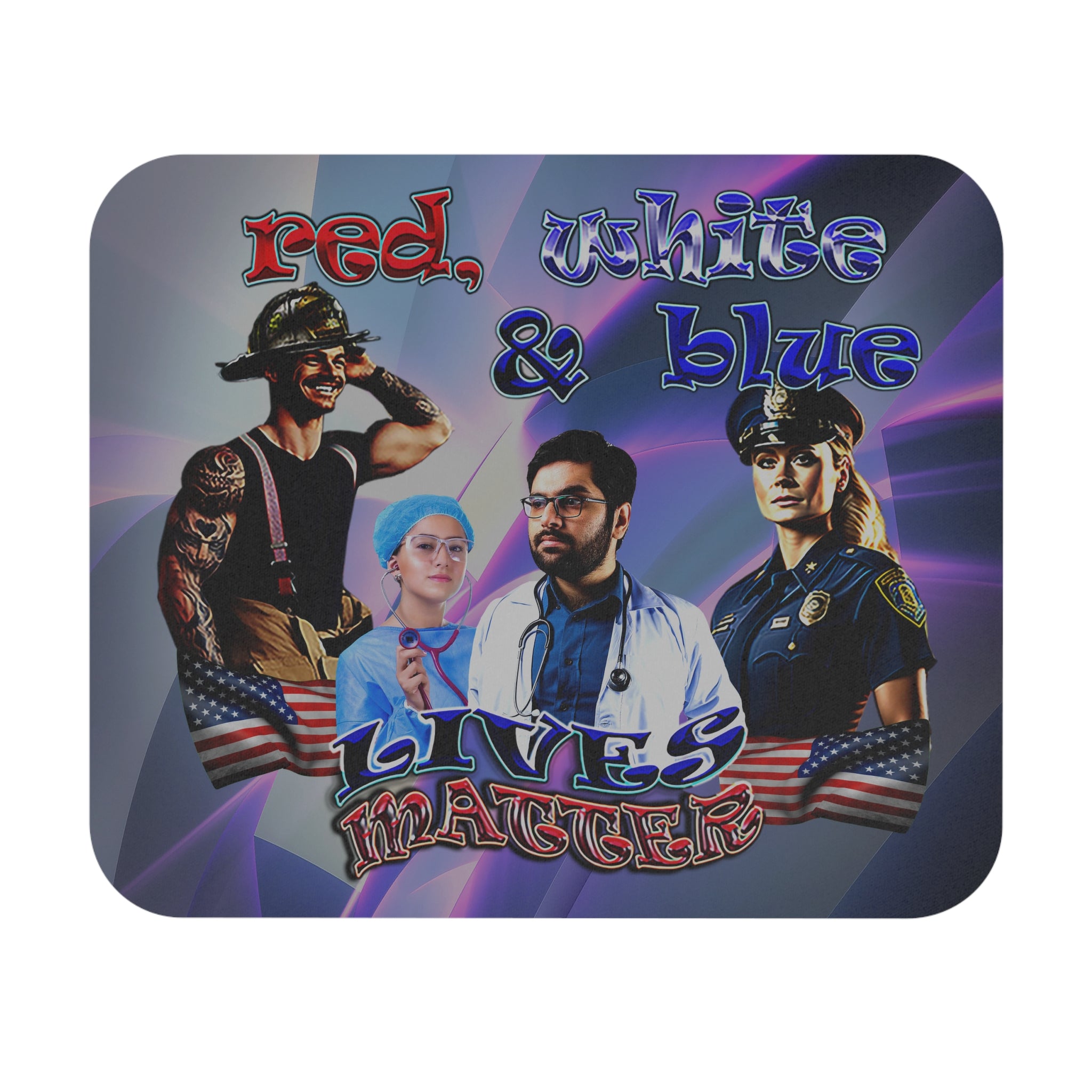 rw&b lives matter - Mouse Pad (Rectangle) (grey-pink wave)