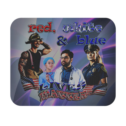 rw&b lives matter - Mouse Pad (Rectangle) (grey-pink wave)