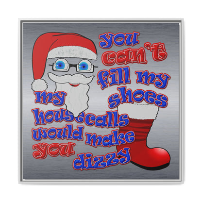santa's shoes - framed canvas art (brushed nickel)
