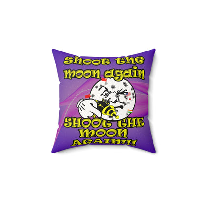 shoot the moon again - Faux Suede Square Pillow - (purple-pink wave)