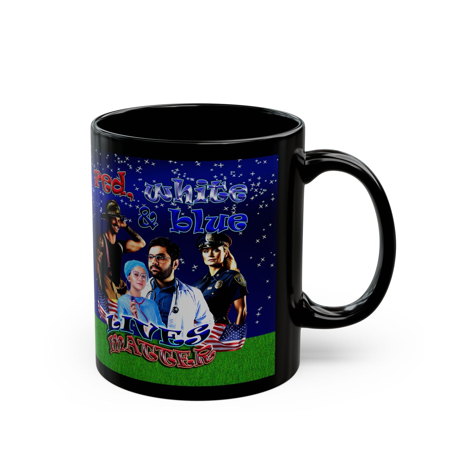 rw&b lives matter - Black Mug ('snoops' background)