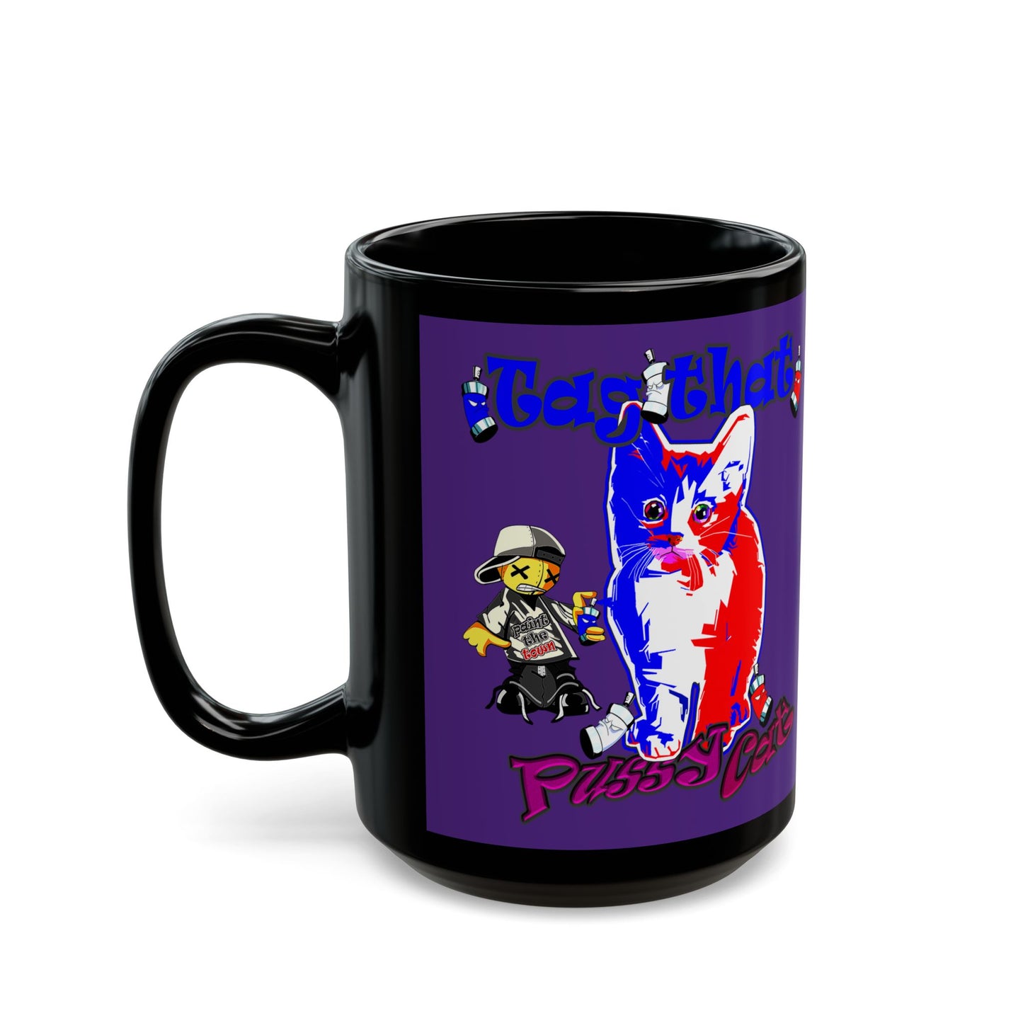 tag that - Black Mug (purple)