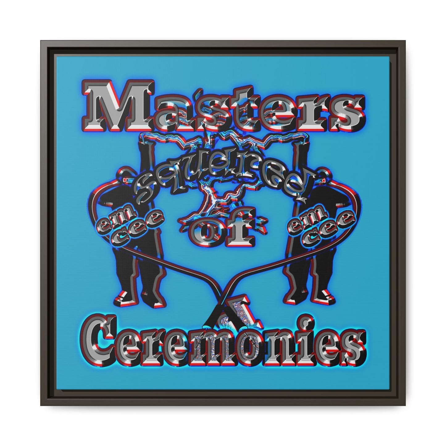 em cee squared - framed canvas art (turquoise)