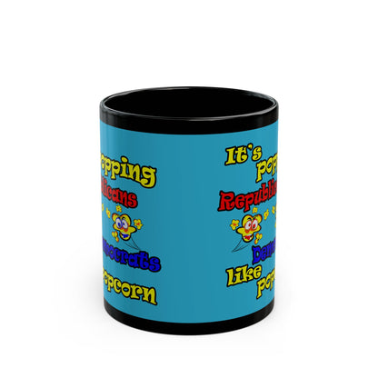 popping like popcorn - Black Mug (turquoise)