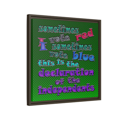 declaration of the independents - framed canvas art (logo green)