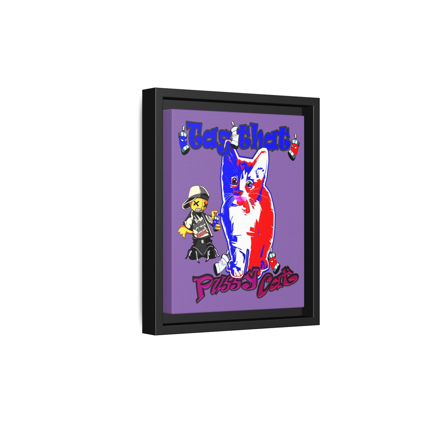 tag that - framed canvas art (light purple)