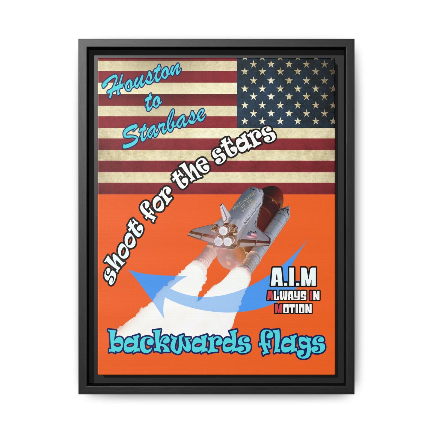 shoot for the stars - framed canvas art (orange)