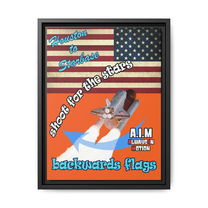 shoot for the stars - framed canvas art (orange)