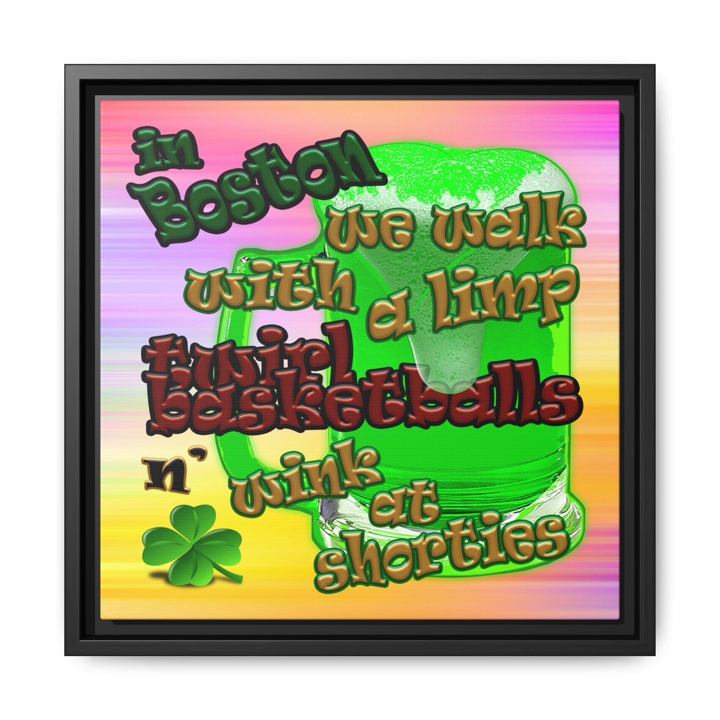 celtics logo - framed canvas art (color blur)