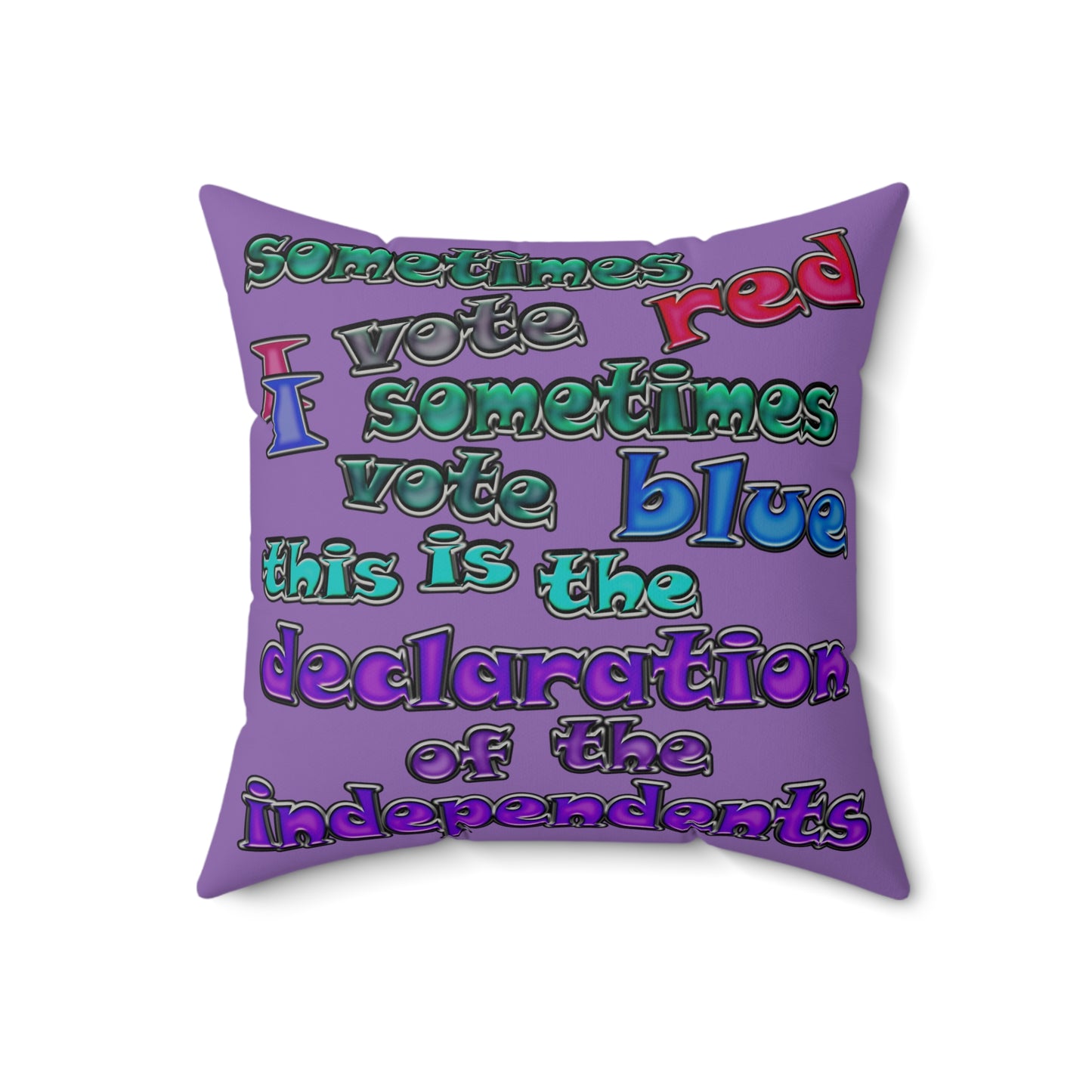 declaration of the independents - Faux Suede Square Pillow - (light purple)