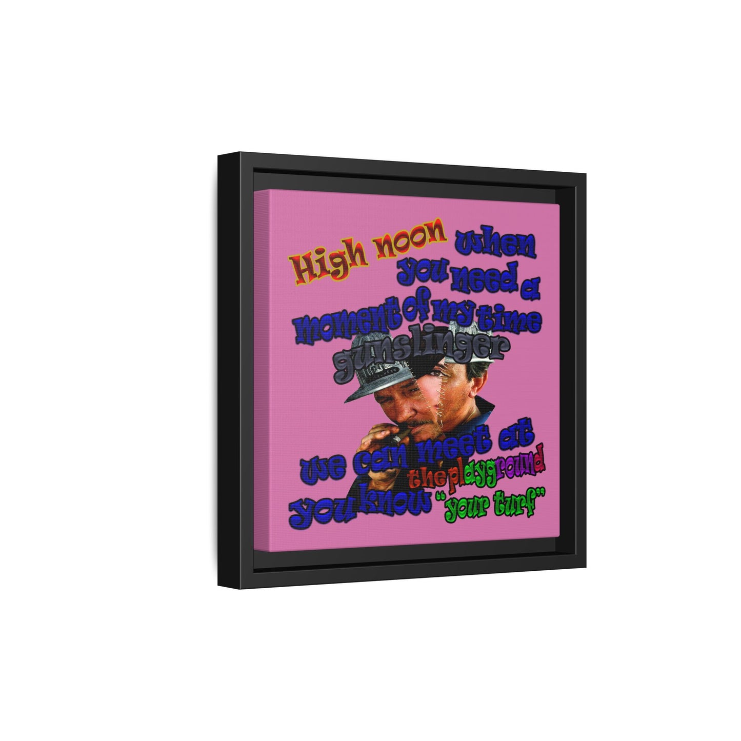 high noon - framed canvas art (light pink)
