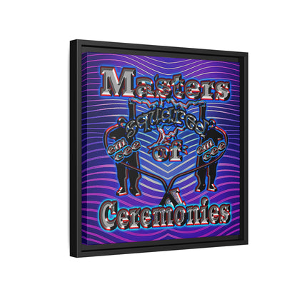 em cee squared - framed canvas art (purple wave)
