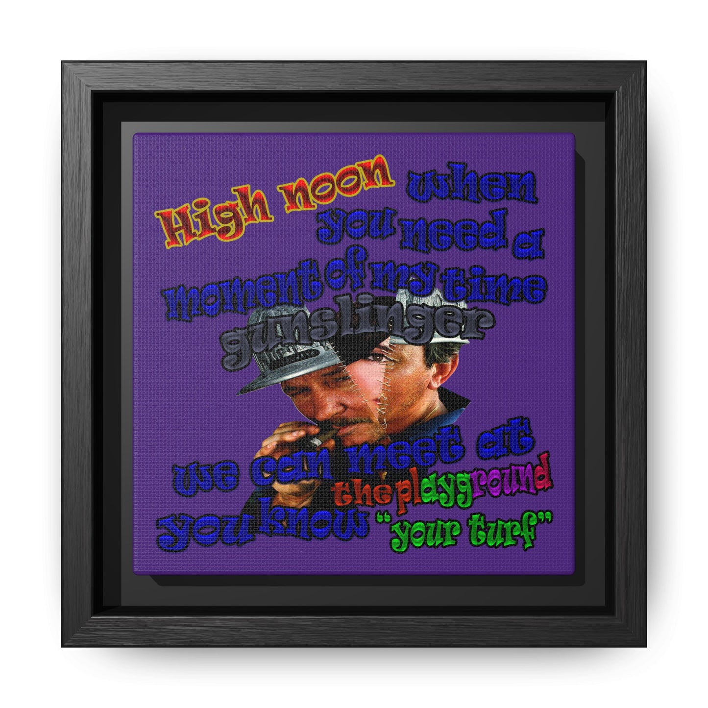 high noon - framed canvas art (purple)