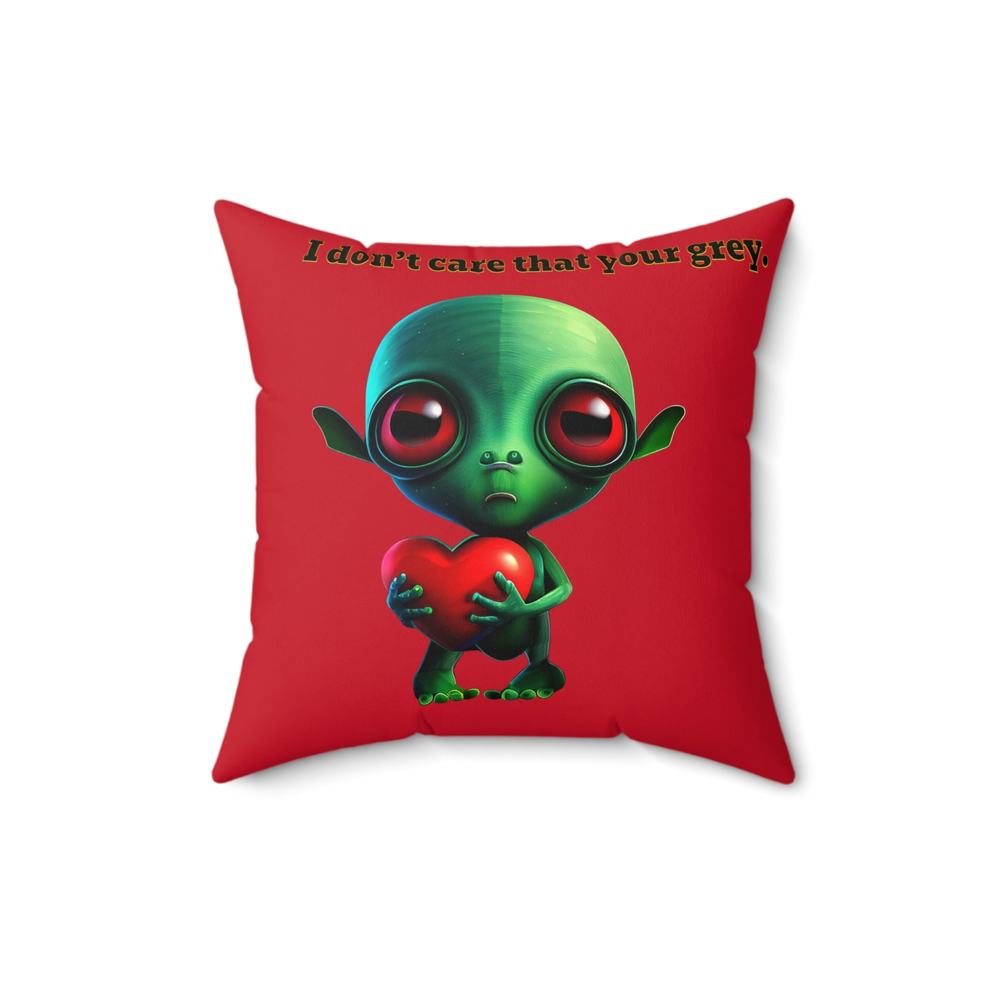 I don't care that your grey - Faux Suede Square Pillow - (dark red)