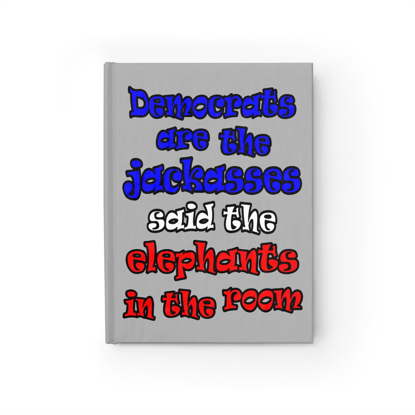 donkeys and elephants - journal-lined (light grey)