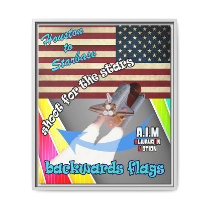 shoot for the stars - framed canvas art (rainbow split)