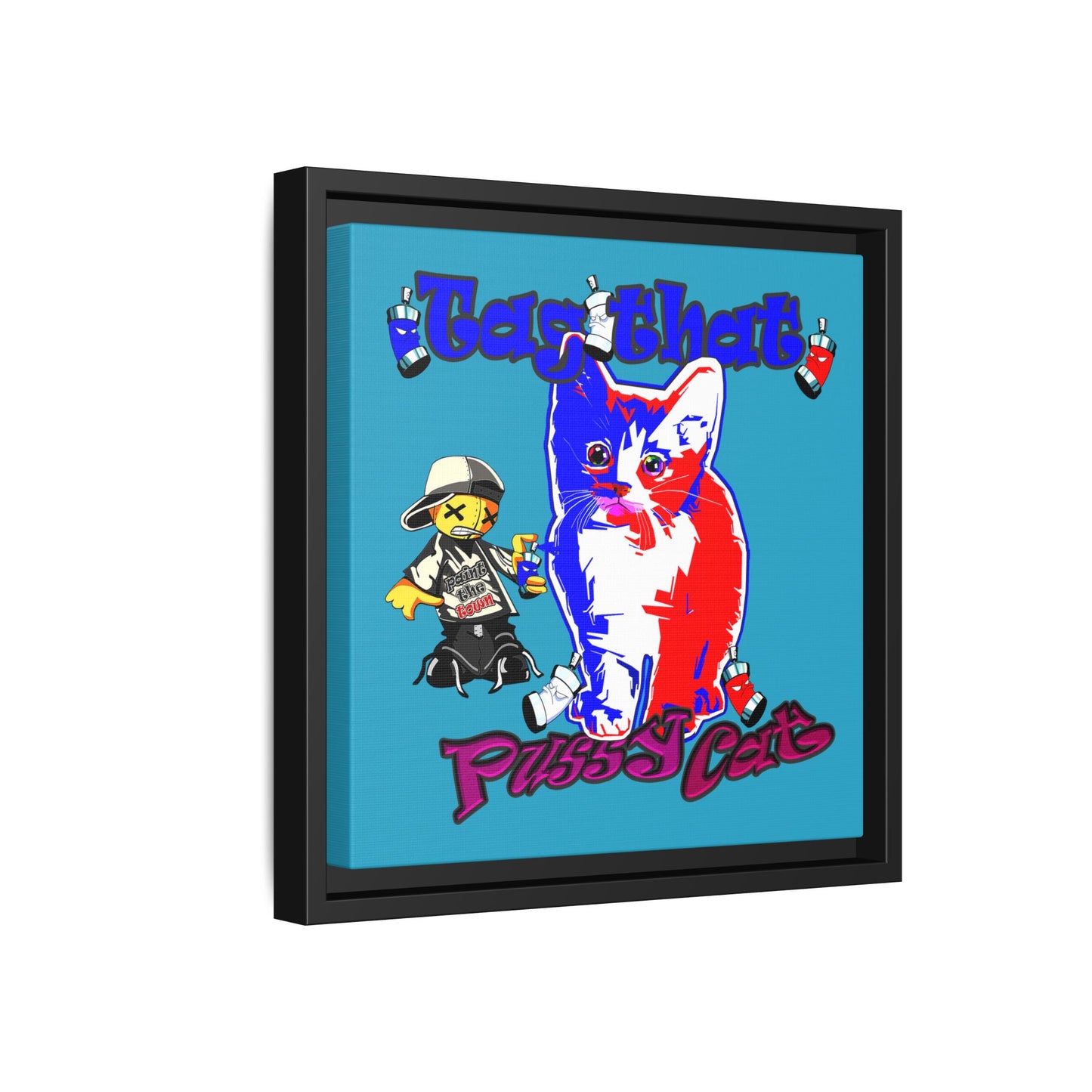 tag that - framed canvas art (turquoise)