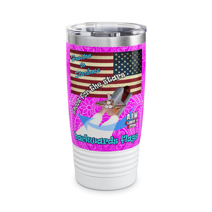 shoot for the stars - Ringneck Tumbler, 20oz (pink swirl)