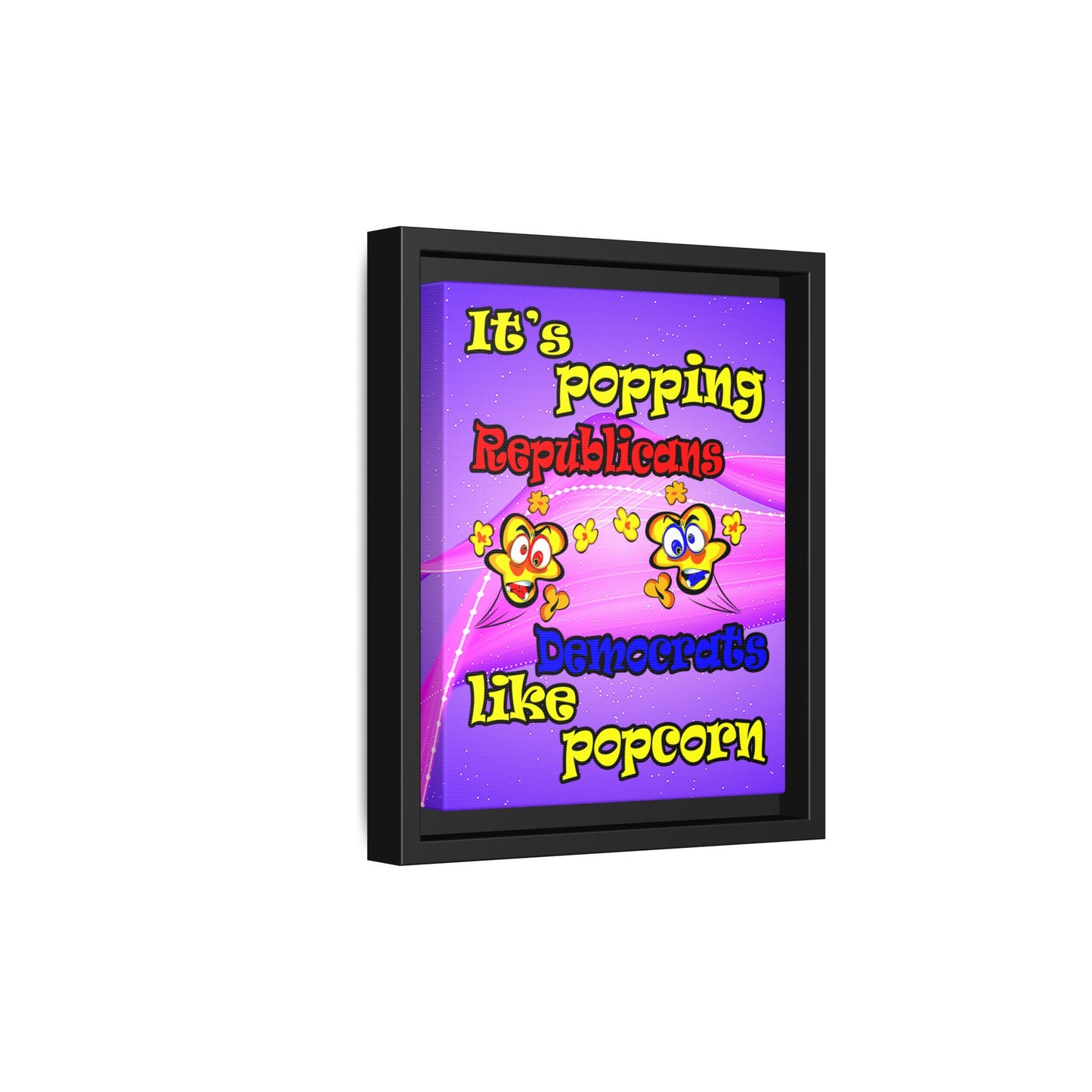 popping like popcorn - framed canvas art (purple-pink wave)