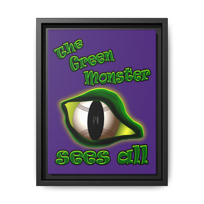 green monster - framed canvas art (purple)