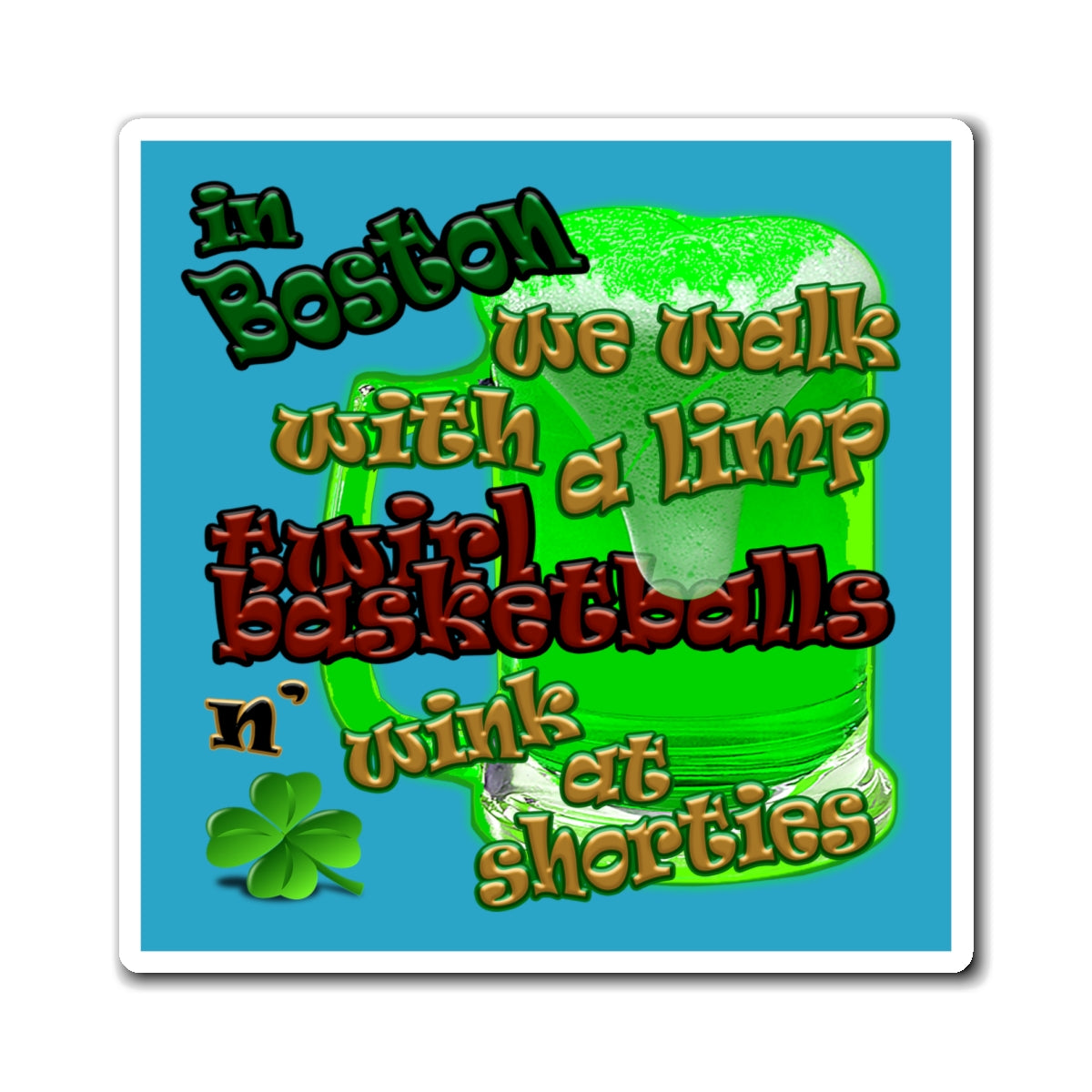 celtics logo - Magnets - (turquoise)