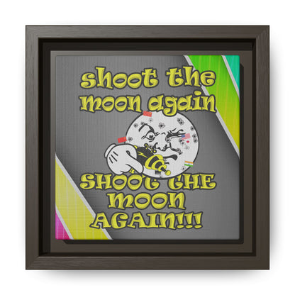 shoot the moon again - framed canvas art (rainbow split)