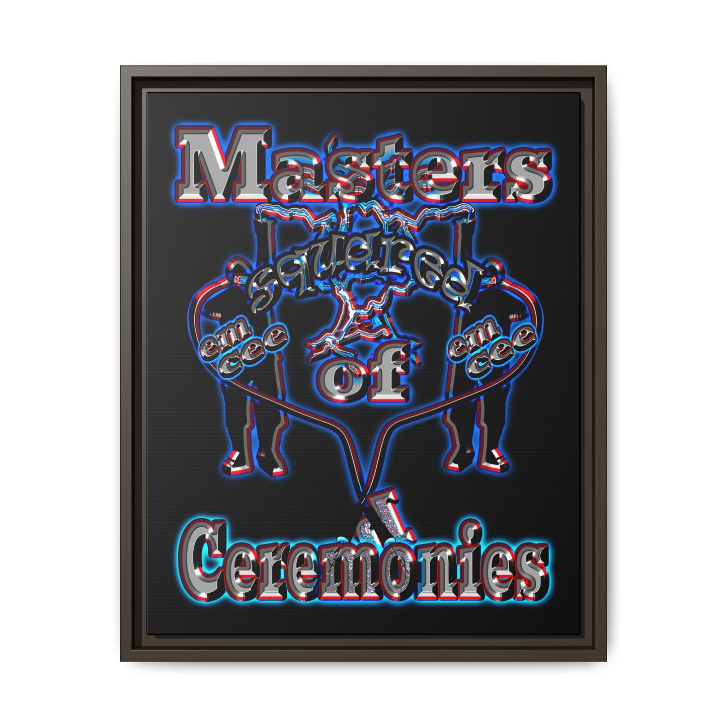 em cee squared - framed canvas art (black)