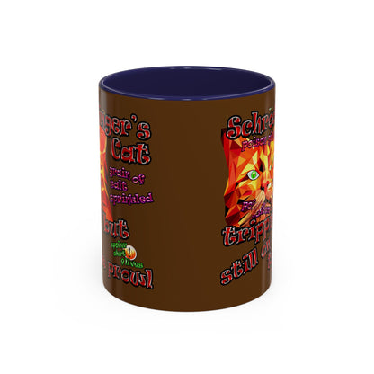 schrodinger's cat - Accent Mug (brown)