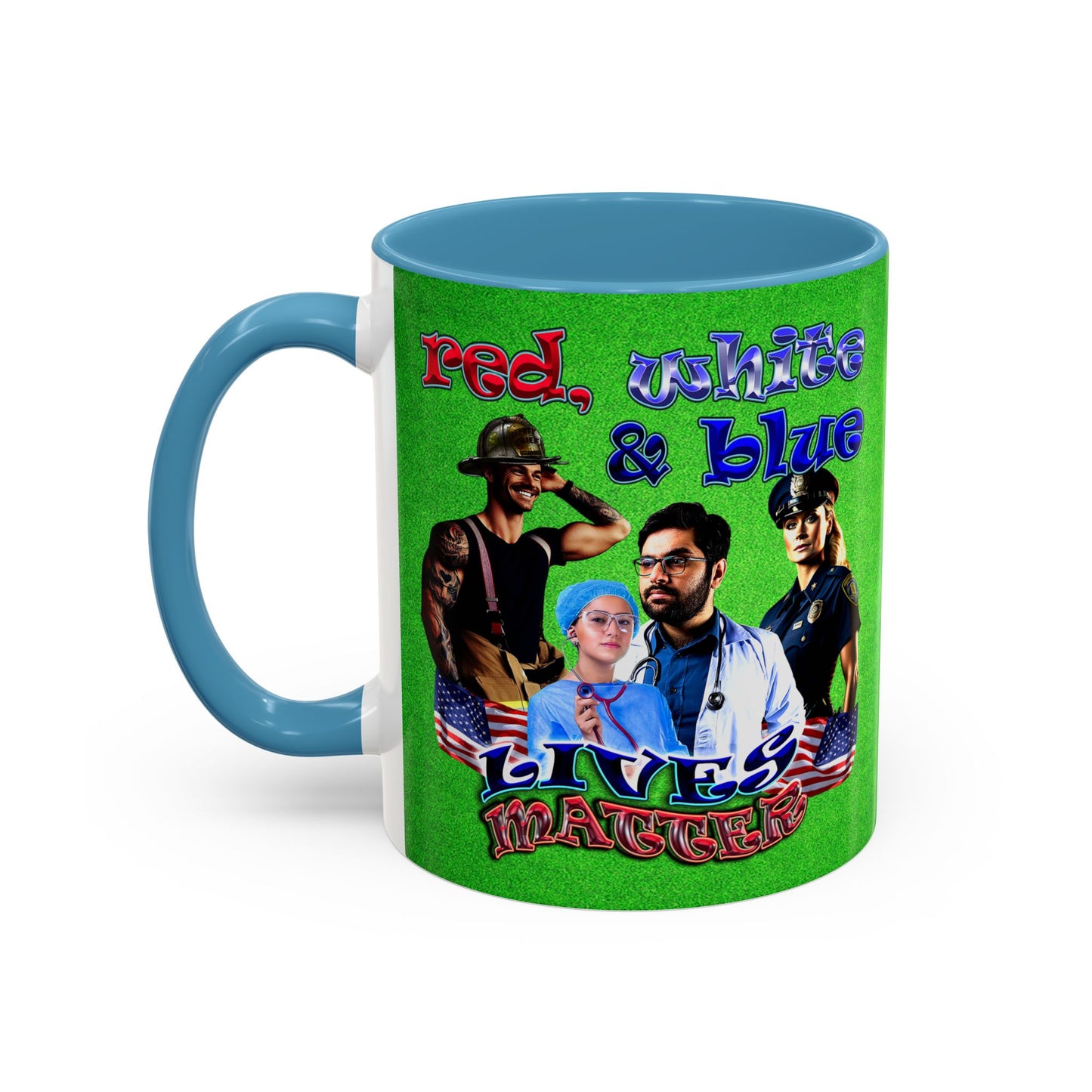 rw&b lives matter - Accent Mug (green turf)