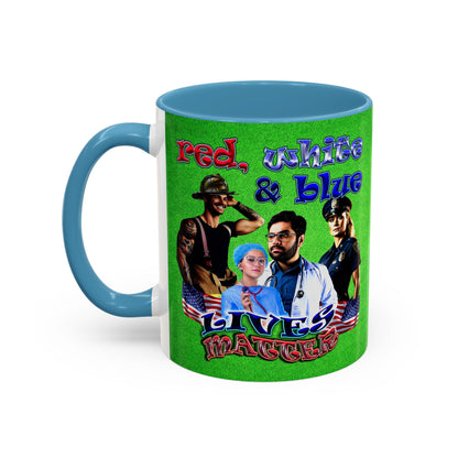 rw&b lives matter - Accent Mug (green turf)