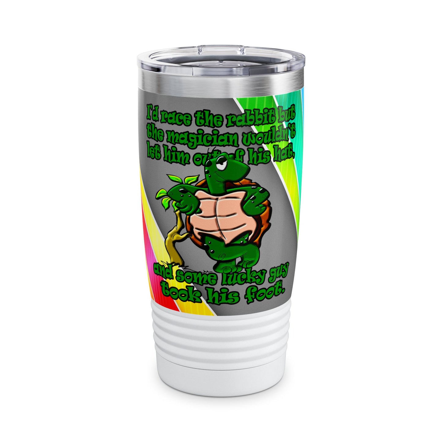 turtle race - Ringneck Tumbler, 20oz (rainbow split)