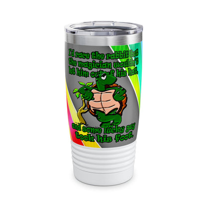 turtle race - Ringneck Tumbler, 20oz (rainbow split)