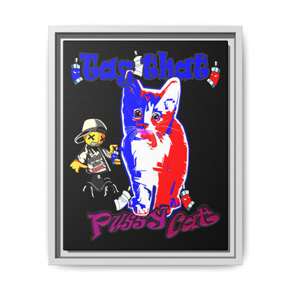 tag that - framed canvas art (black)