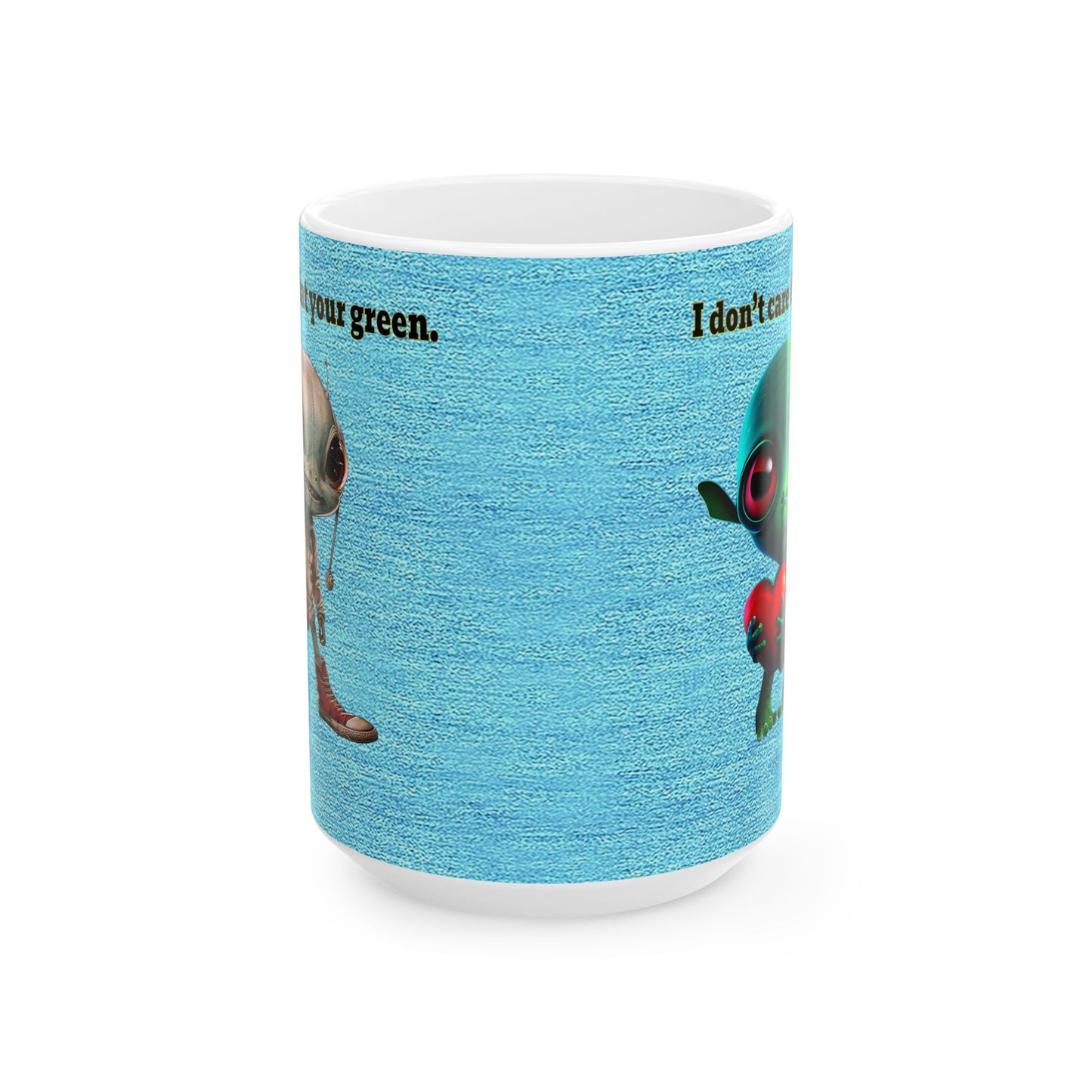 I don't care that your grey - White Mug (faded blue)