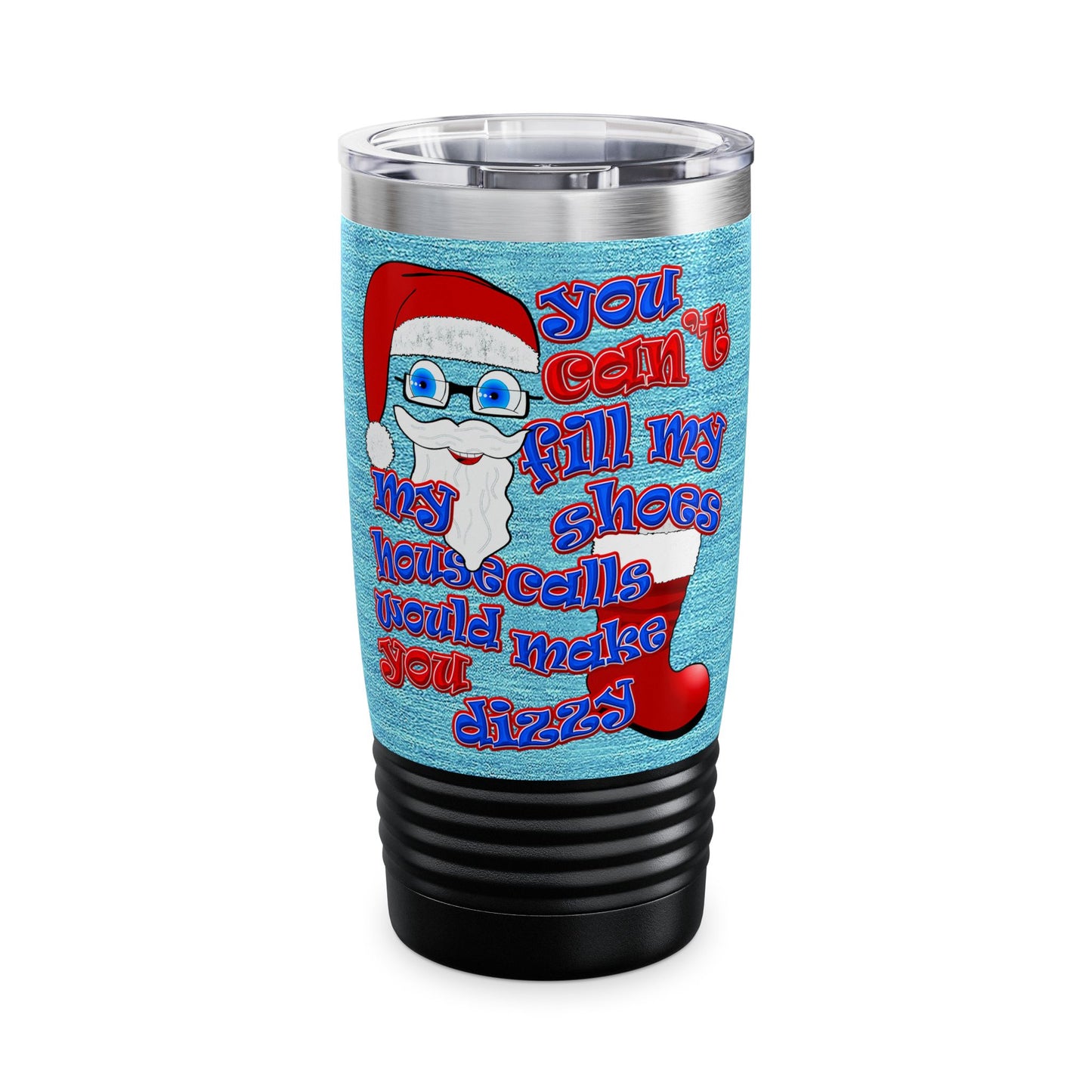 santa's shoes - Ringneck Tumbler, 20oz (faded blue)