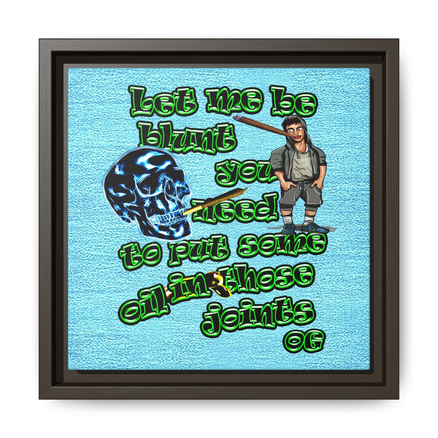 og - framed canvas art (faded blue)