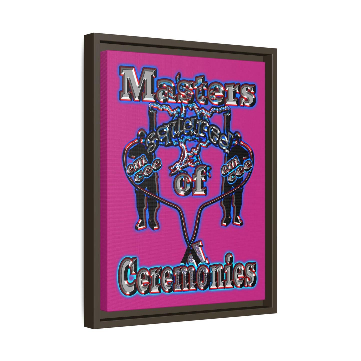 em cee squared - framed canvas art (pink)