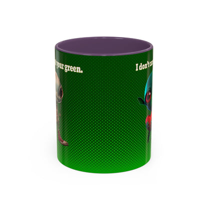I don't care that your grey - Accent Mug (logo green)